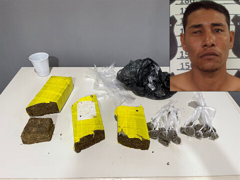 Traficante é preso com vários tabletes de maconha em Porto Velho