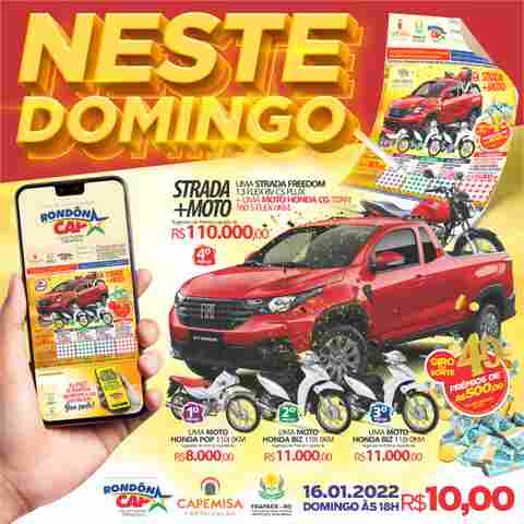 Rondoncap vai sortear uma Strada com moto Honda; confira melhores momentos do sorteio deste domingo