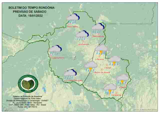 Chuvas continuam neste sábado em todo o estado