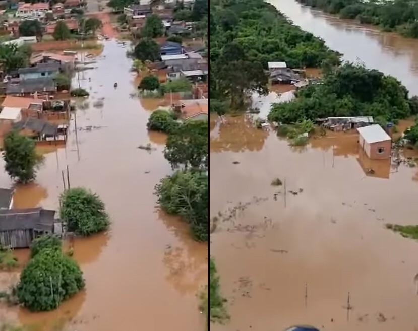 Vídeo: quase 200 pessoas desabrigadas por enchentes em Pimenta Bueno