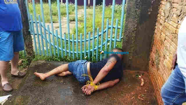 Criminoso é espancado por populares após tentar roubar trabalhador da Caerd