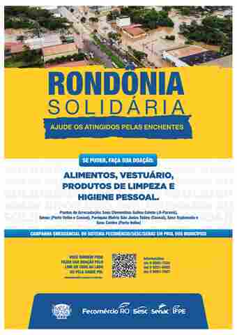 Campanha solidária para vítimas das enchentes é lançada em Rondônia