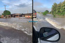 Vídeo: BR-421, entre Ariquemes e Monte Negro também está inundada, mas veículos ainda passam