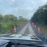 Vídeo: BR-364 volta a ser interditada para conclusão dos trabalhos de elevação