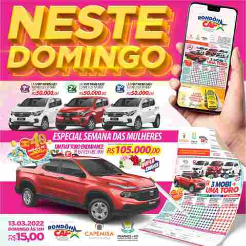 Rondôncap especial semana da mulher tem três Mobi e um Fiat Toro
