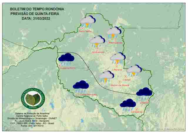 Frente fria muda o tempo a partir desta quinta-feira em Rondônia