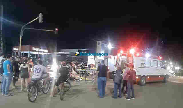 Ciclista bêbado provoca acidente, mulher fica gravemente ferida e precisa ser intubada