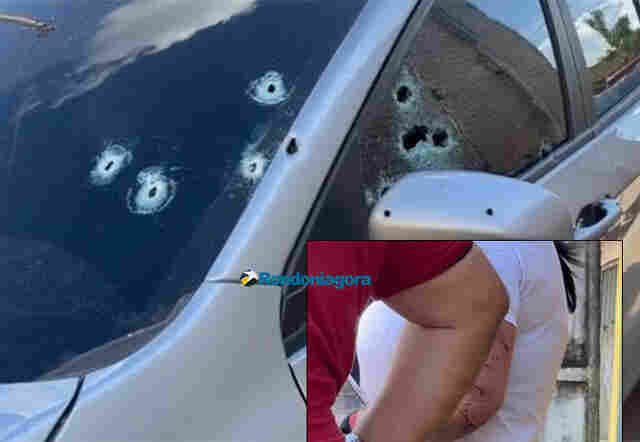 Vídeo: criminosos tentam matar mulher e atiram várias vezes em carro