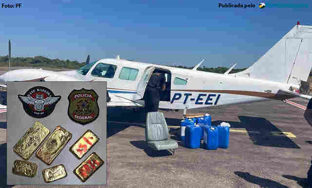 PF e FAB apreendem três quilos de ouro em aeronave que sobrevoava espaço aéreo de Rondônia irregularmente