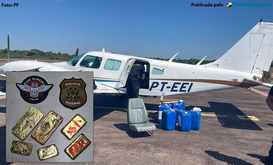 PF e FAB apreendem três quilos de ouro em aeronave que sobrevoava espaço aéreo de Rondônia irregularmente