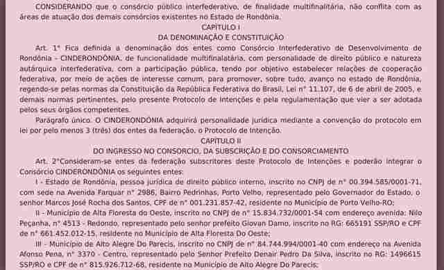 Governo e 27 prefeitos fundam novo consórcio em Rondônia