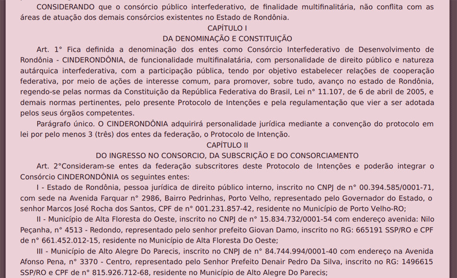Governo e 27 prefeitos fundam novo consórcio em Rondônia
