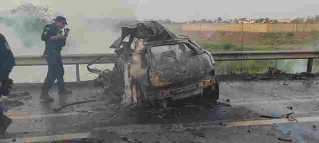 Cinegrafista tem o corpo carbonizado em grave acidente com caminhão em Ji-Paraná