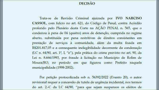 Vídeo: Cassol agradece orações e convoca para convenção; veja decisão de ministro do STF