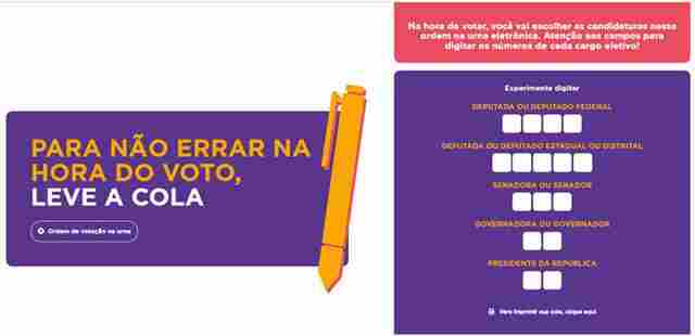 Eleitor pode levar colinha com o número do candidato para agilizar votação
