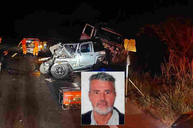 Professor morre após colisão de Jeep contra carreta