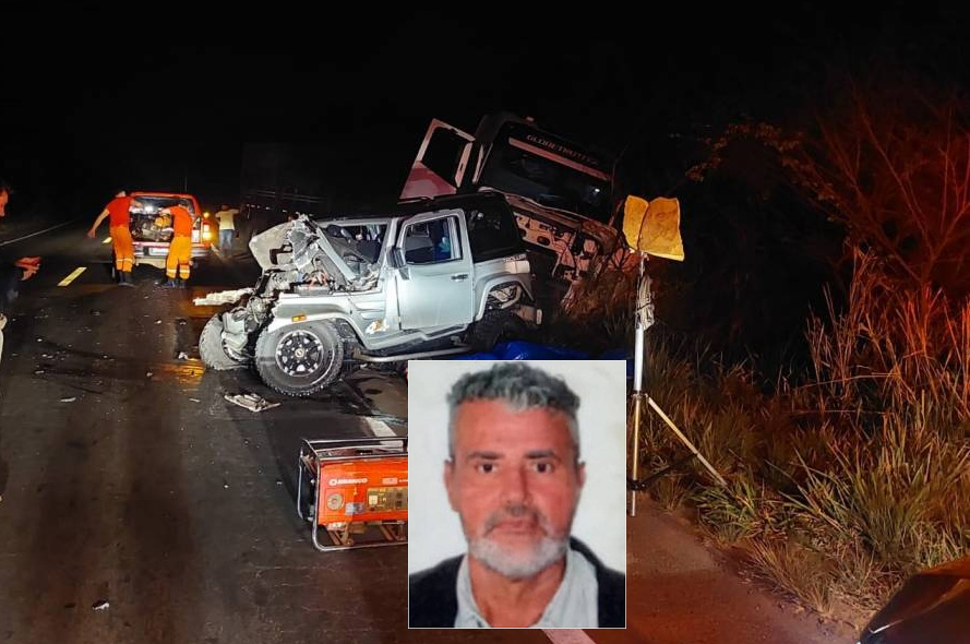 Professor morre após colisão de Jeep contra carreta