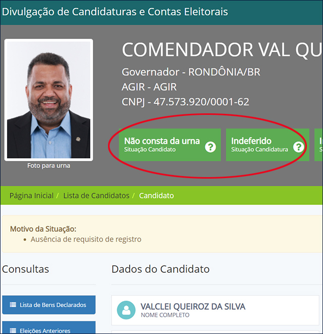 “Comendador Val Queiroz” não recorre a tempo e deve ficar fora das eleições em Rondônia