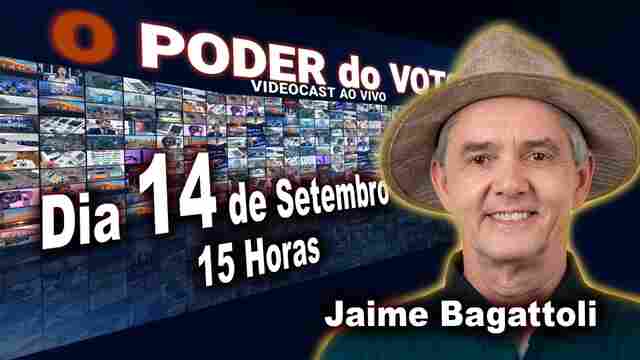 Jaime Bagattoli ao vivo, a partir das 15 horas desta quarta-feira; participe