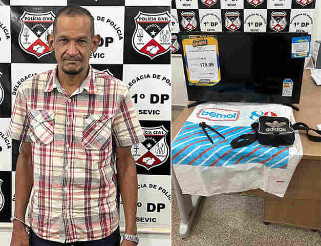 Depois de furtar televisão, ladrão é preso ao tentar o mesmo crime