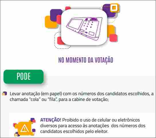 Cartilha mostra o que pode e o que não pode no dia da votação