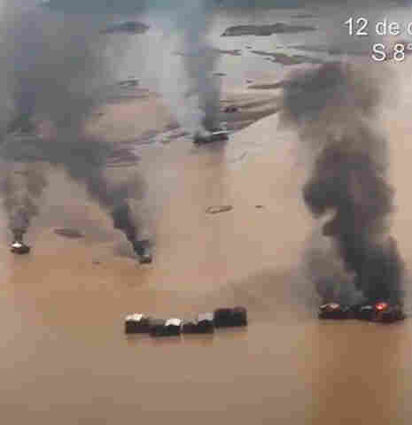 Vídeo: PF diz que inutilizou 81 dragas durante operação no Madeira contra garimpo nesta quarta