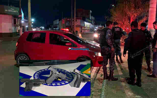 Após intensa perseguição, dupla é presa com armas na capital