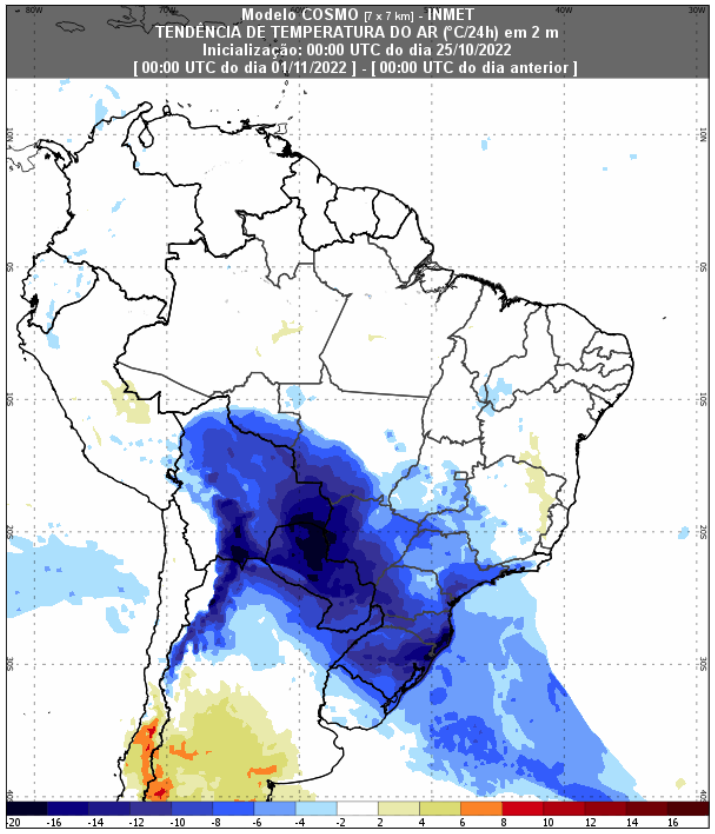 Inmet prevê “frio intenso e atípico” na maior parte do pais na próxima semana