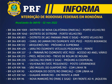 Manifestantes permanecem em 14 pontos de bloqueios nas rodovias em Rond&ocirc;nia