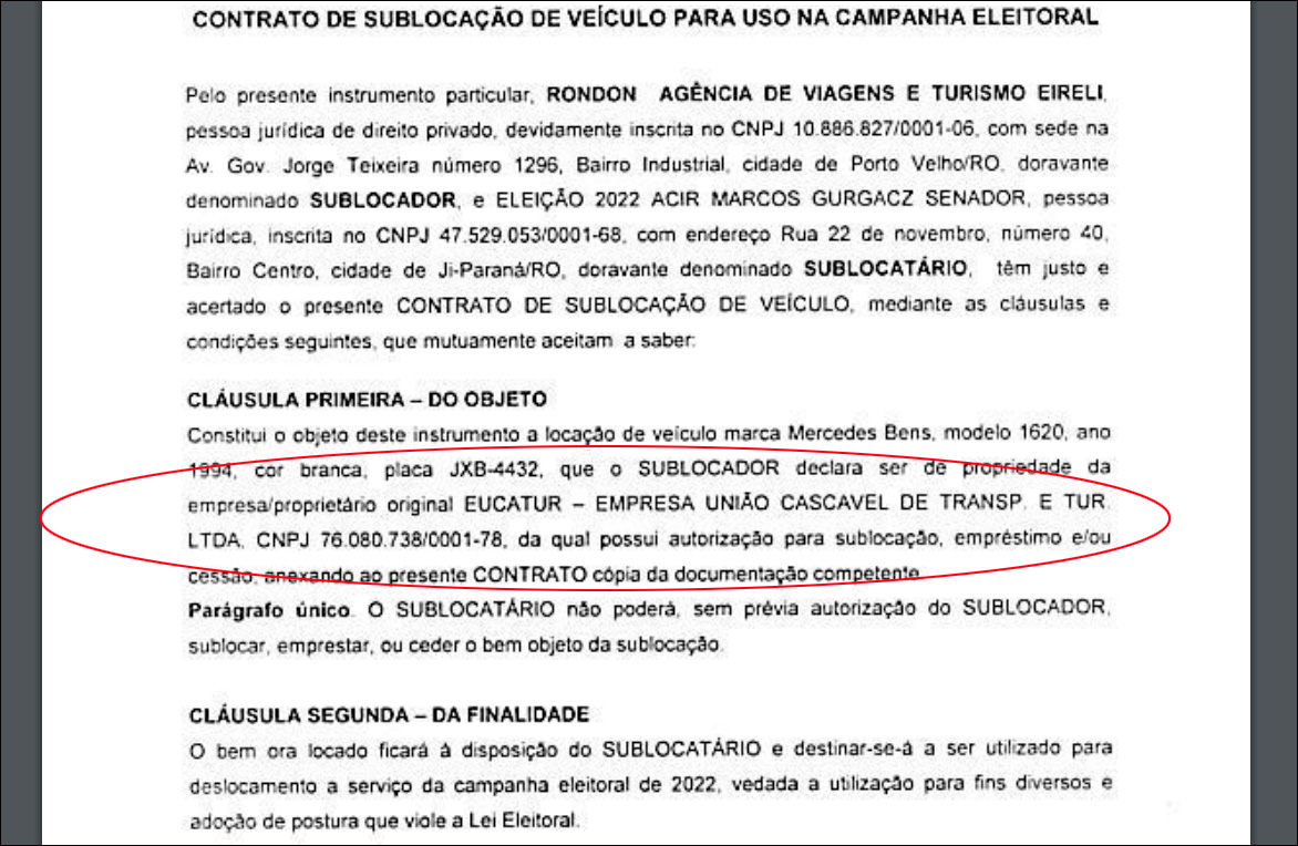 Senador Acir Gurgacz gasta mais de R$ 300 mil do fundo público de campanha com empresas da família