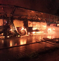 PRF confirma que ônibus foi mesmo incendiado por manifestantes na BR-364