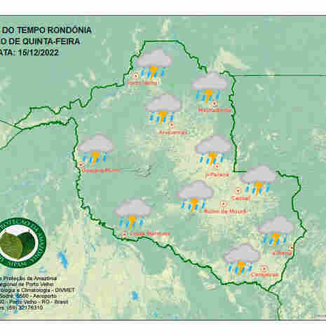 Institutos alertam para fortes chuvas e temporais entre quarta e quinta em Rondônia