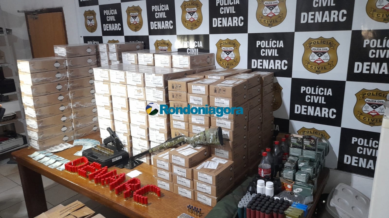 Pai e filhos são presos com mais de 140 mil munições e armas em Porto Velho
