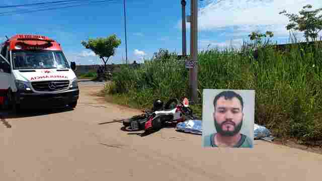 Motociclista morre em colisão contra poste, próximo ao Cemetron