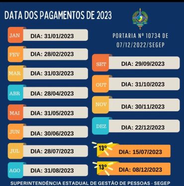 Governo divulga calendário anual de pagamento dos servidores de Rondônia
