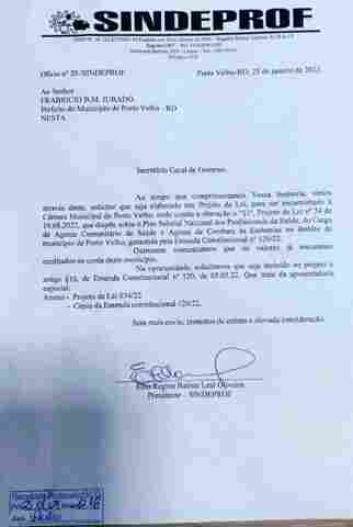 Sindeprof cobra projeto de implantação do piso nacional de ACS e ACE municipais