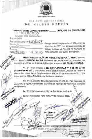 Projeto da Câmara Municipal revoga Lei que reajustou o IPTU