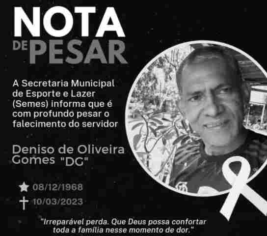 Nota de pesar da Semes pelo falecimento do servidor Deniso Gomes