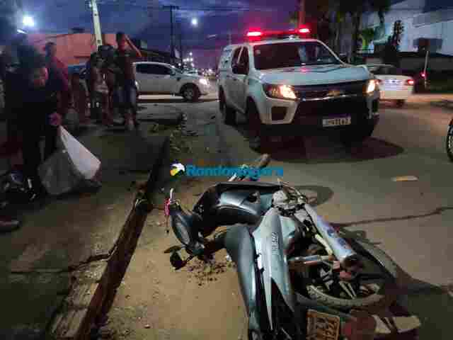Acidente entre carro de aplicativo e moto deixa um ferido na zona leste