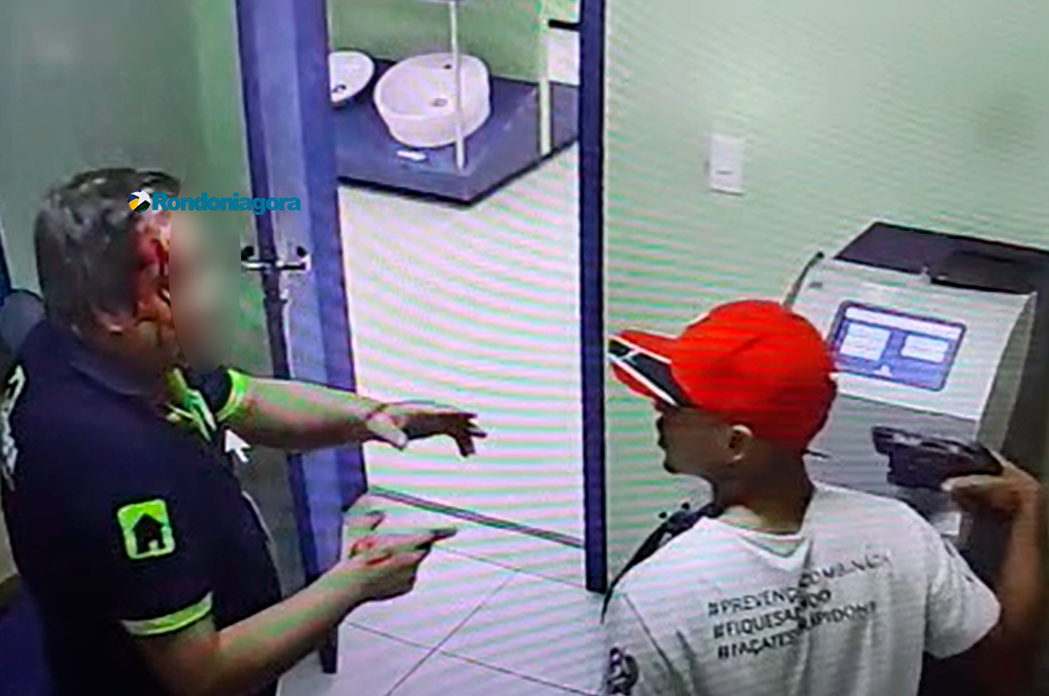 Bandidos são filmados assaltando a empresa Agroboi em Porto Velho; funcionário foi agredido