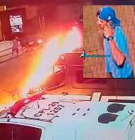 Vídeo: criminoso incendeia viatura em frente ao o Departamento de Flagrantes de Porto Velho