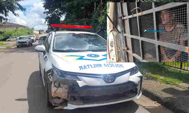 Assaltante é preso após roubo a estudantes do Ifro; criminoso colidiu moto contra viatura