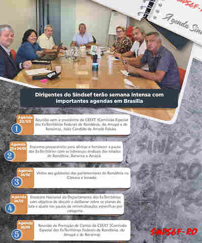 Dirigentes do Sindsef terão semana intensa com importantes agendas em Brasília