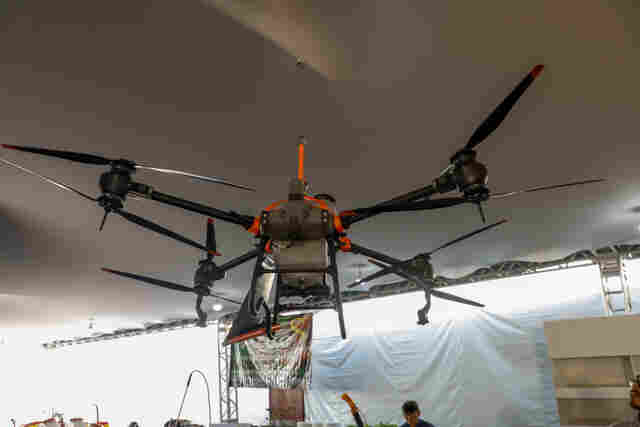 Drone de quase 2 metros chama atenção entre as tecnologias apresentadas na Rondônia Rural Show
