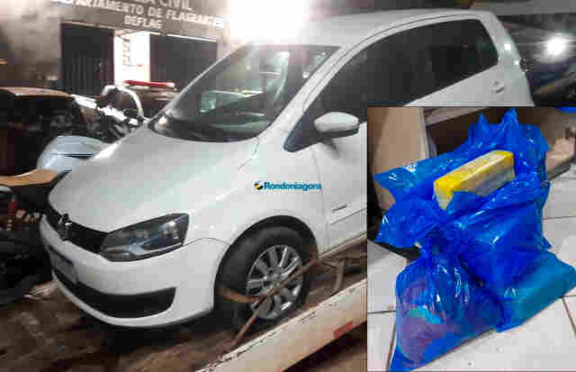 Fox que era levado para Fortaleza em carreta é apreendido com 22 kg de drogas na BR-364