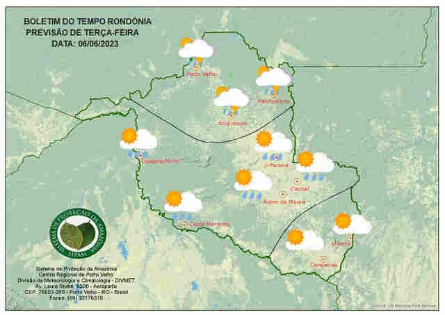 Terça-feira será de de sol forte e calor em Rondônia, diz Sipam