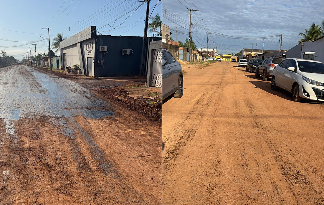 Empresa asfalta rua pela metade no bairro Igarapé; Prefeitura diz que concluirá obra
