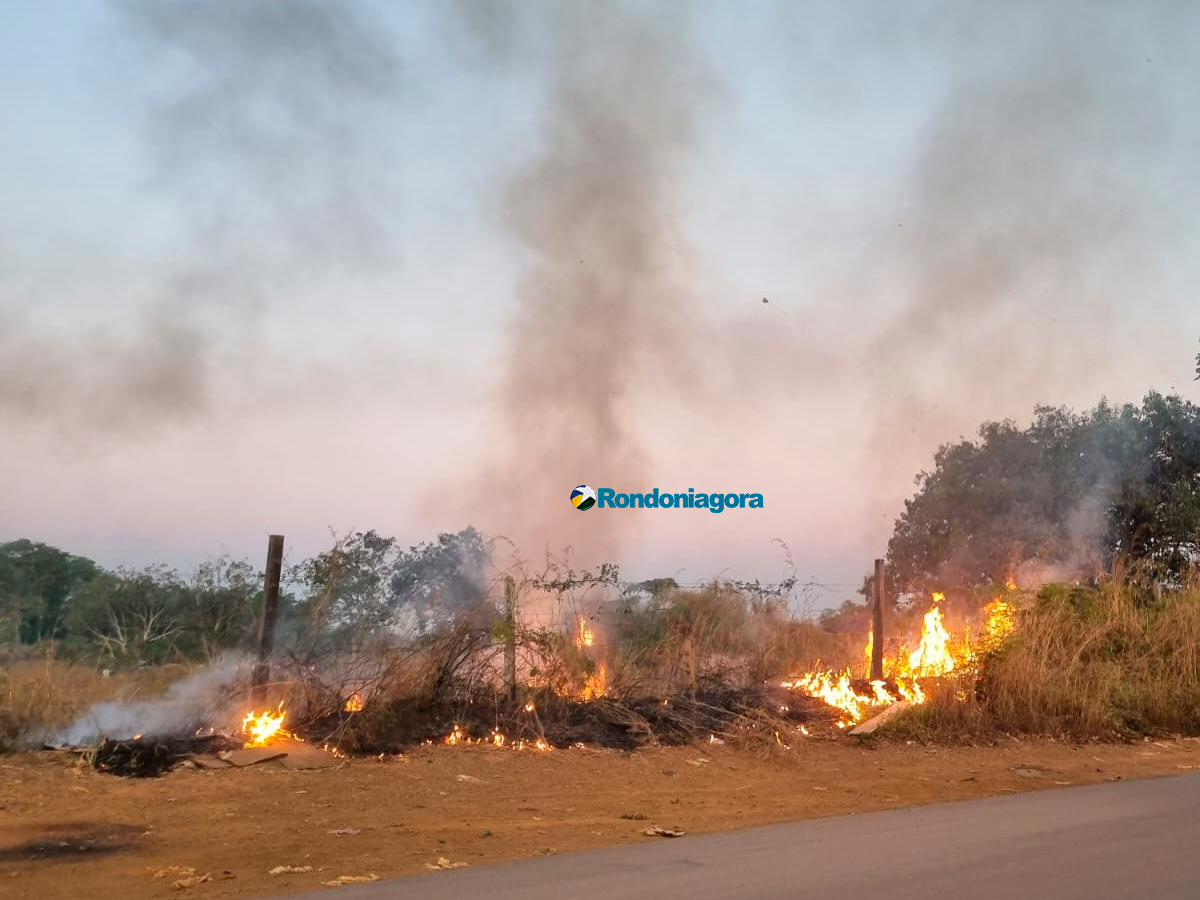 Incêndio, de grandes proporções, chama atenção próximo à Coca-Cola; problema é grande em Rondônia