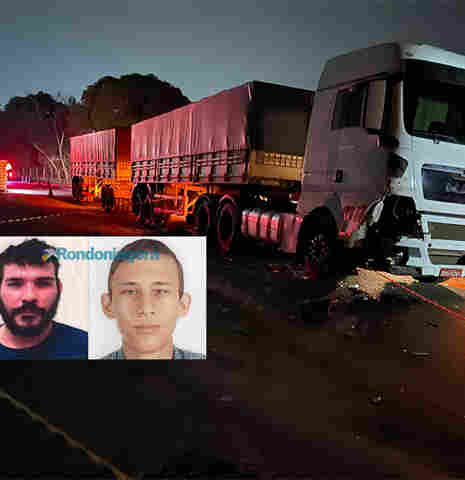 Jovens morrem após colisão de moto contra carreta; condutor perdeu controle da direção em quebra-molas