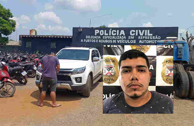 Furtos e Roubos de Veículos prende um e recupera, no estacionamento do HB, caminhonete roubada na madrugada